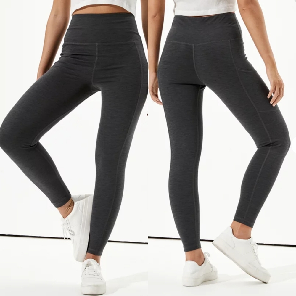 American Eagle Gray Everything Pocket Legging, Size Large (Regular)